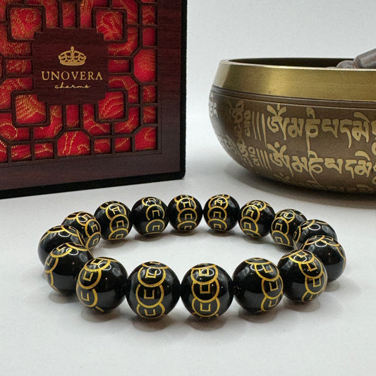 9 Coins 12mm Black Onyx for Abundance, Good Fortune and Flow of Prosperity