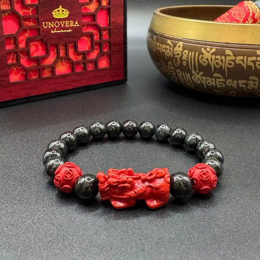 Black Jade (Premium) w/ Cinnabar Piyao & Moneyball for Wealth, Health & Strong Protection