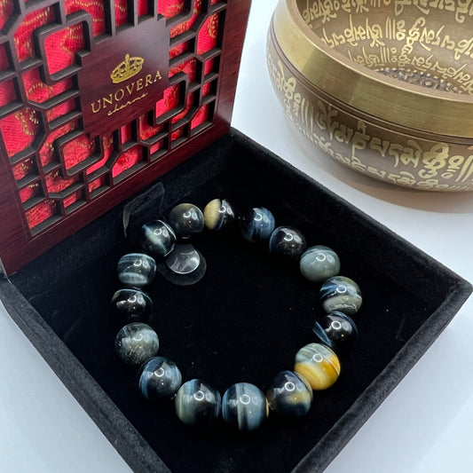 Dream Tigers Eye 12mm Stone for Release Negative Energy, Protection and Luck