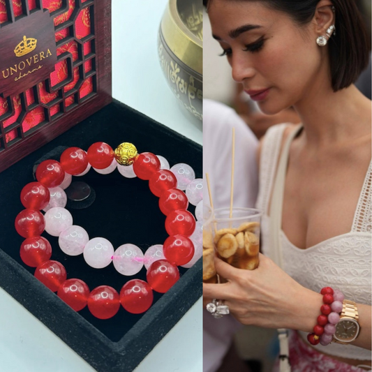 Heart Evangelista Inspired 12mm Rose Quartz and Ruby Charms for Love and Protection