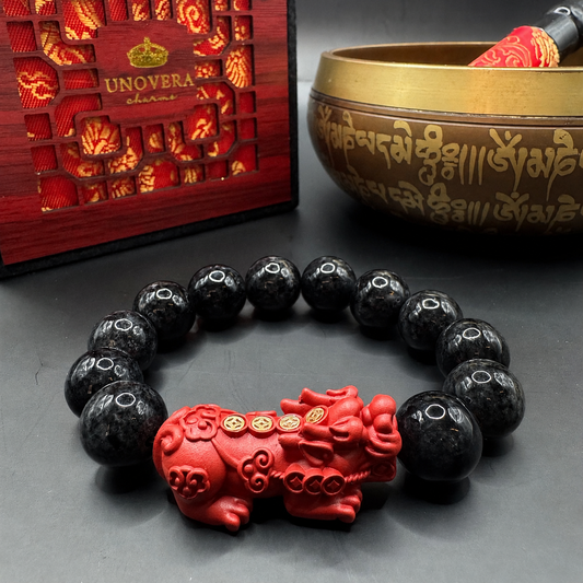 Black Jade (Premium) w/ Cinnabar Piyao for Wealth, Health & Success