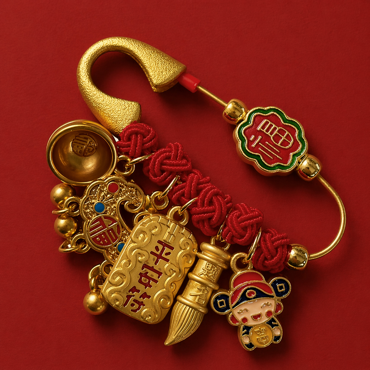 Year of the Rooster Charm w/ Free Lucky Pin for Abundance, Success & Dispel Negativity