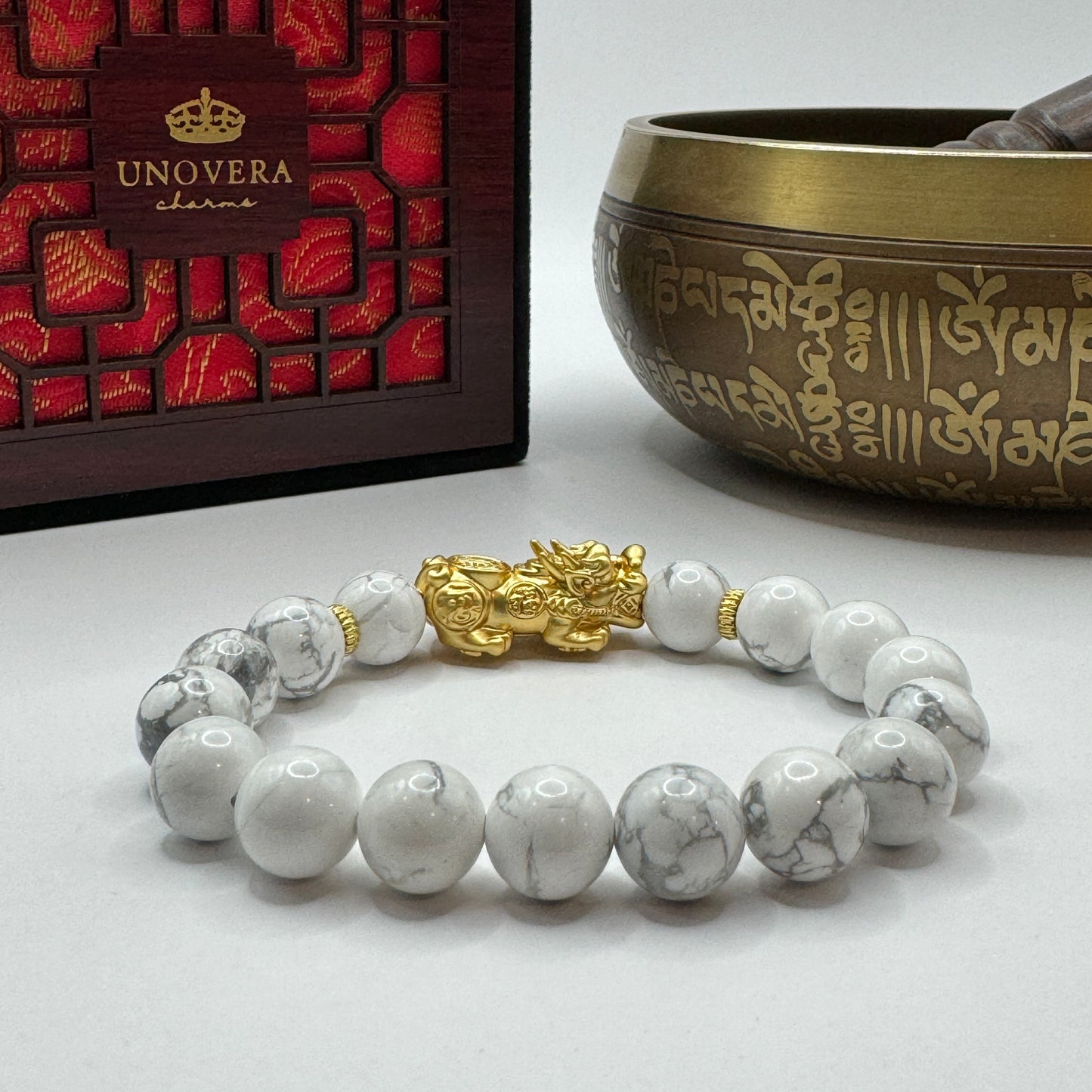 Howlite with 24K PiYao for Healing-Patience-Attract Wealth