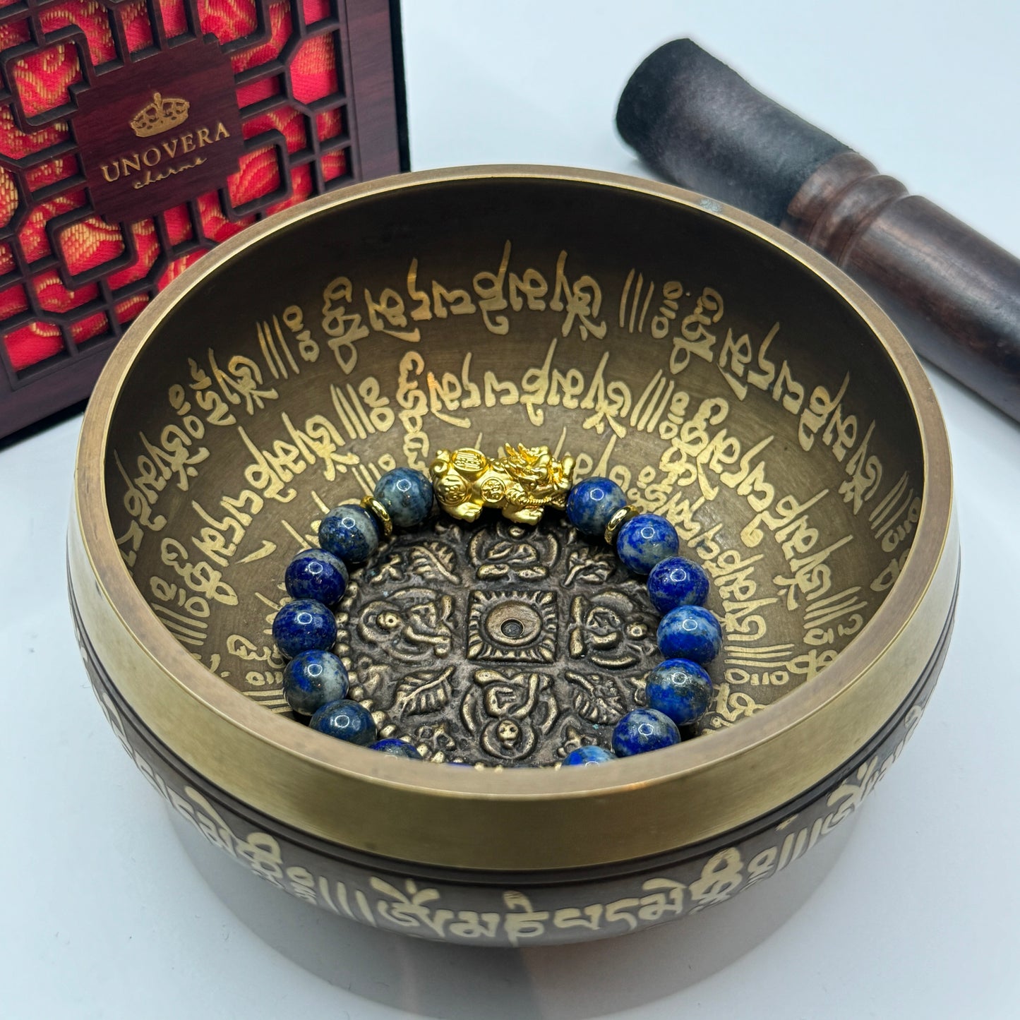 Lapis Lazuli w/ 24k Gold PiYao for Inner Power, Love & Self-Confidence