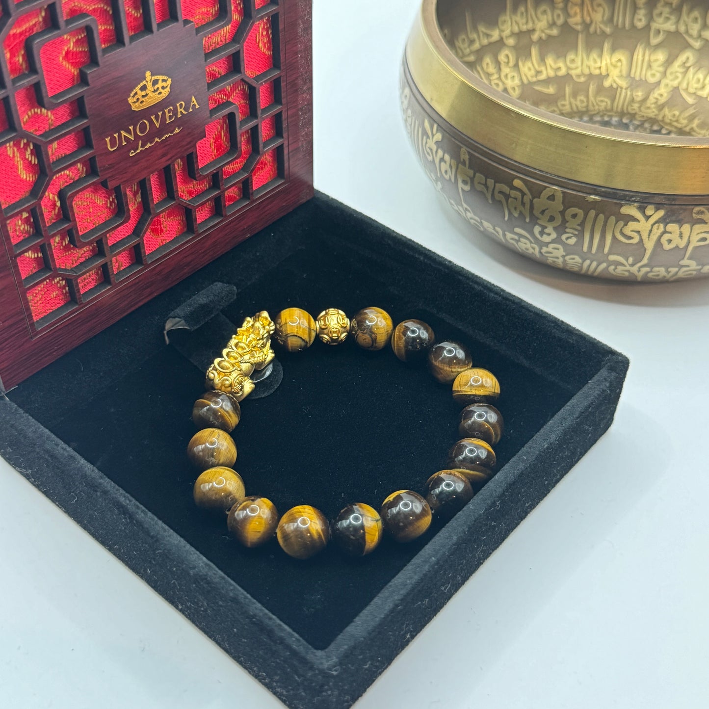 Tigers Eye with 24K PiYao for Luck-Protection-Wealth