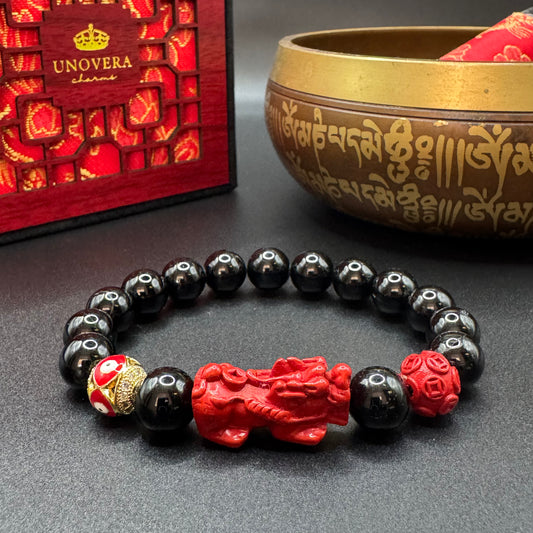 Triple Luck & Protection Black Tourmaline Piyao for Wealth-Good Fortune-Protection