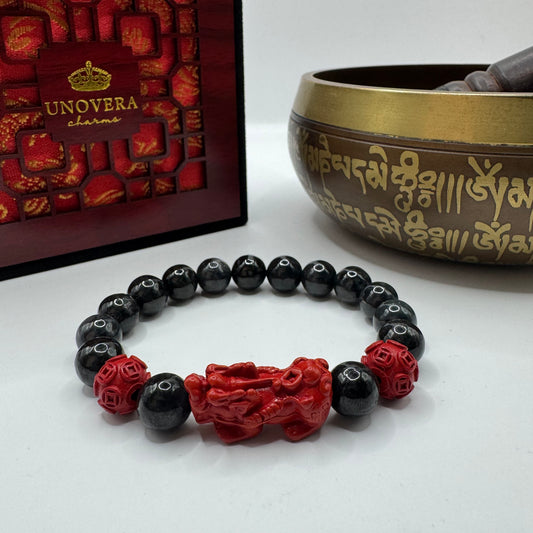 Black Jade (Premium) w/ Cinnabar Piyao & Moneyball for Wealth, Health & Strong Protection