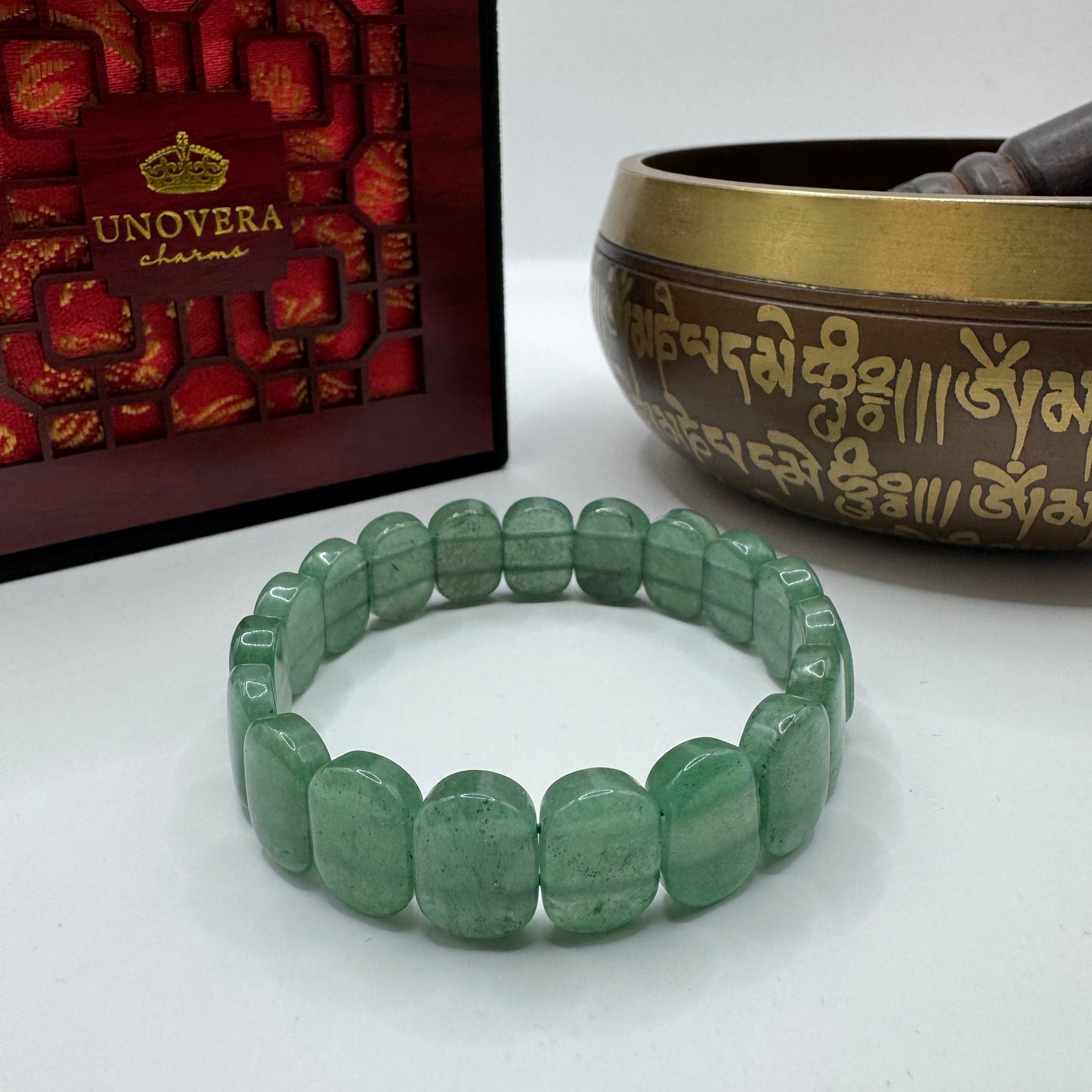 Green Adventurine Soft Bangle for Success, Prosperity & Attract Money