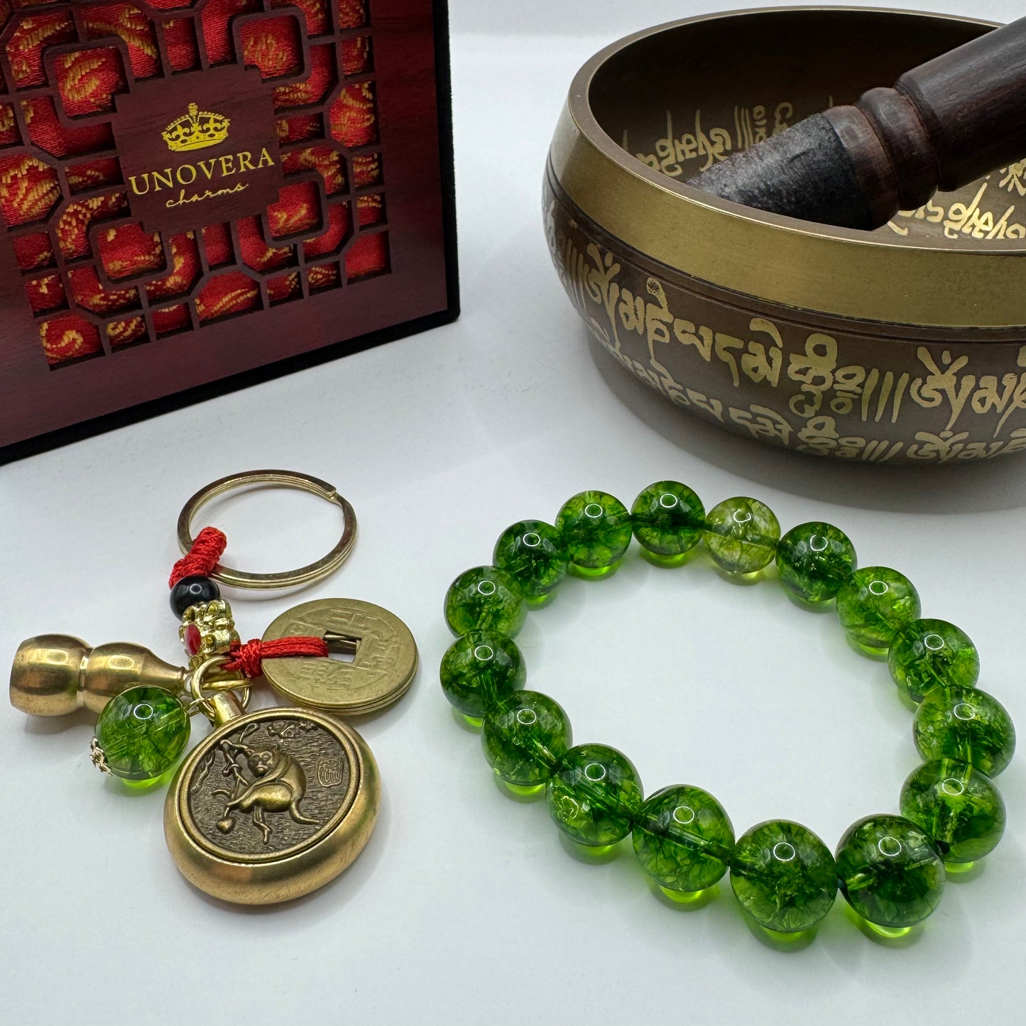 Year of the Monkey Charm 12mm w/ Free Keychain for Detoxification, Positivity & Improve Skin