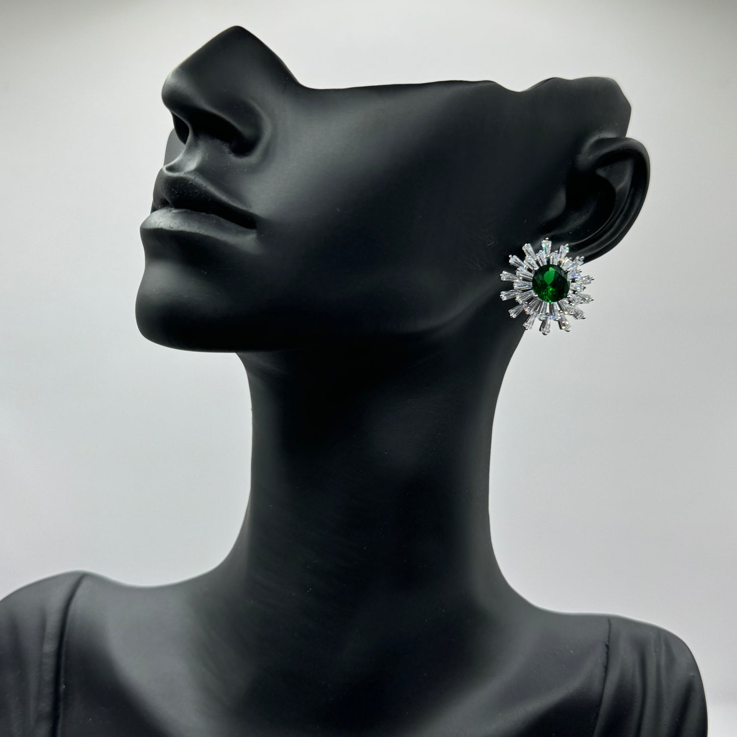 Sinag Emerald & Swarovski Crystal Earrings