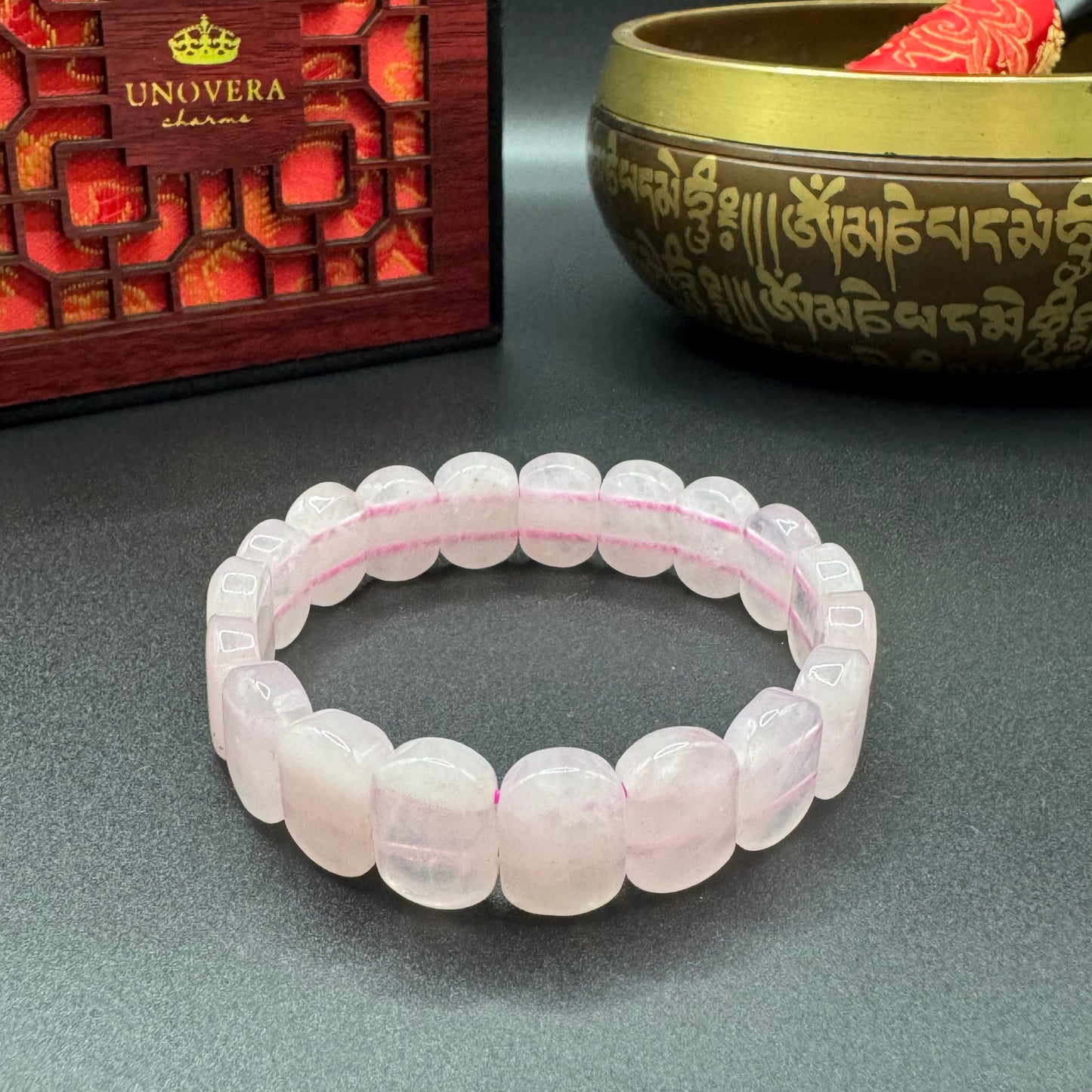 Rose Quartz Soft Bangle Bracelet for Universal Love-Dispels Negativity-Increase Fertility