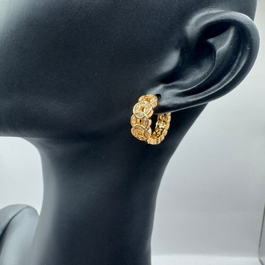 Lucky Coin Earring for Money Catcher Rose Gold Swarovski