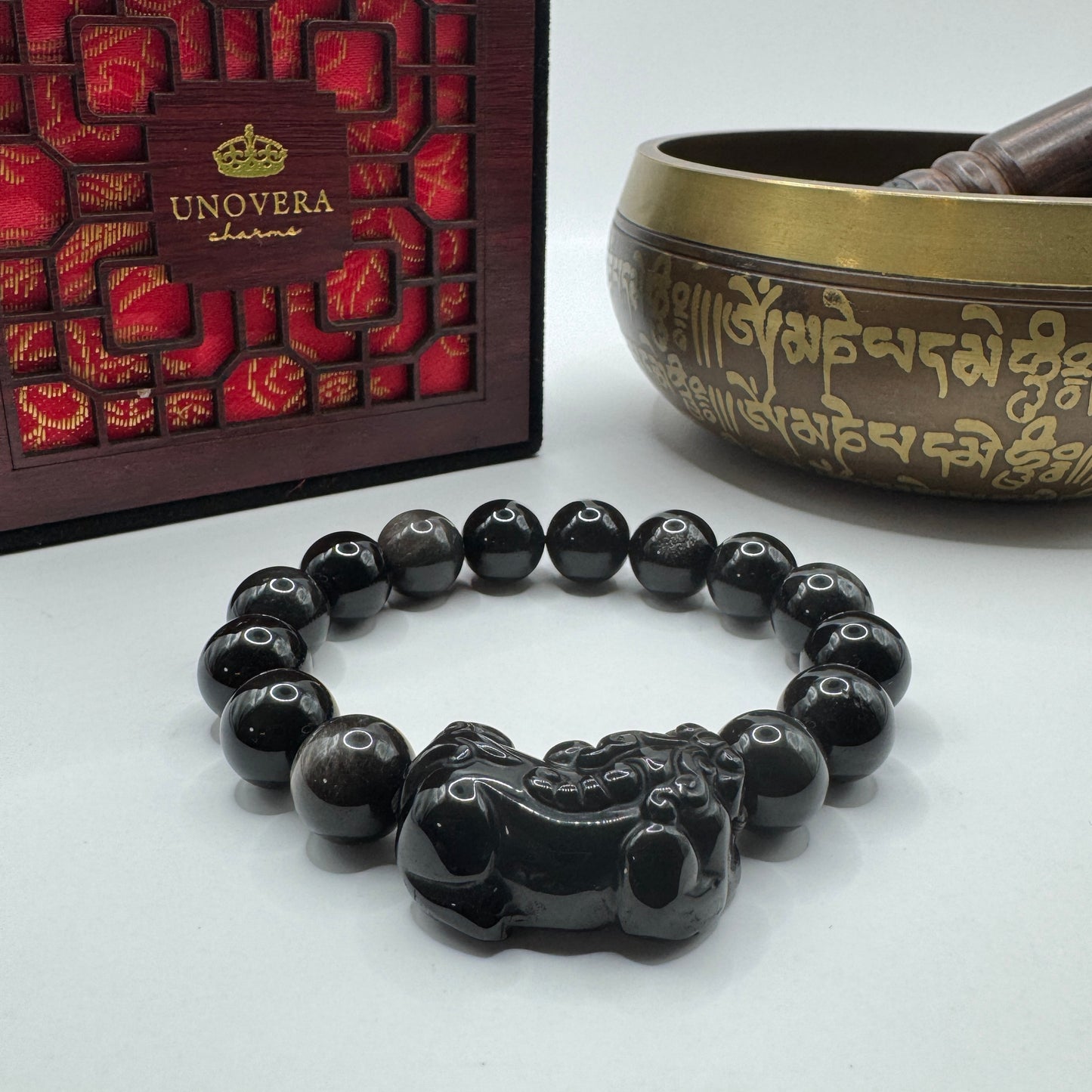 Black Obsidian with Obsdian PiYao for Business Luck-Attract Wealth-Protection