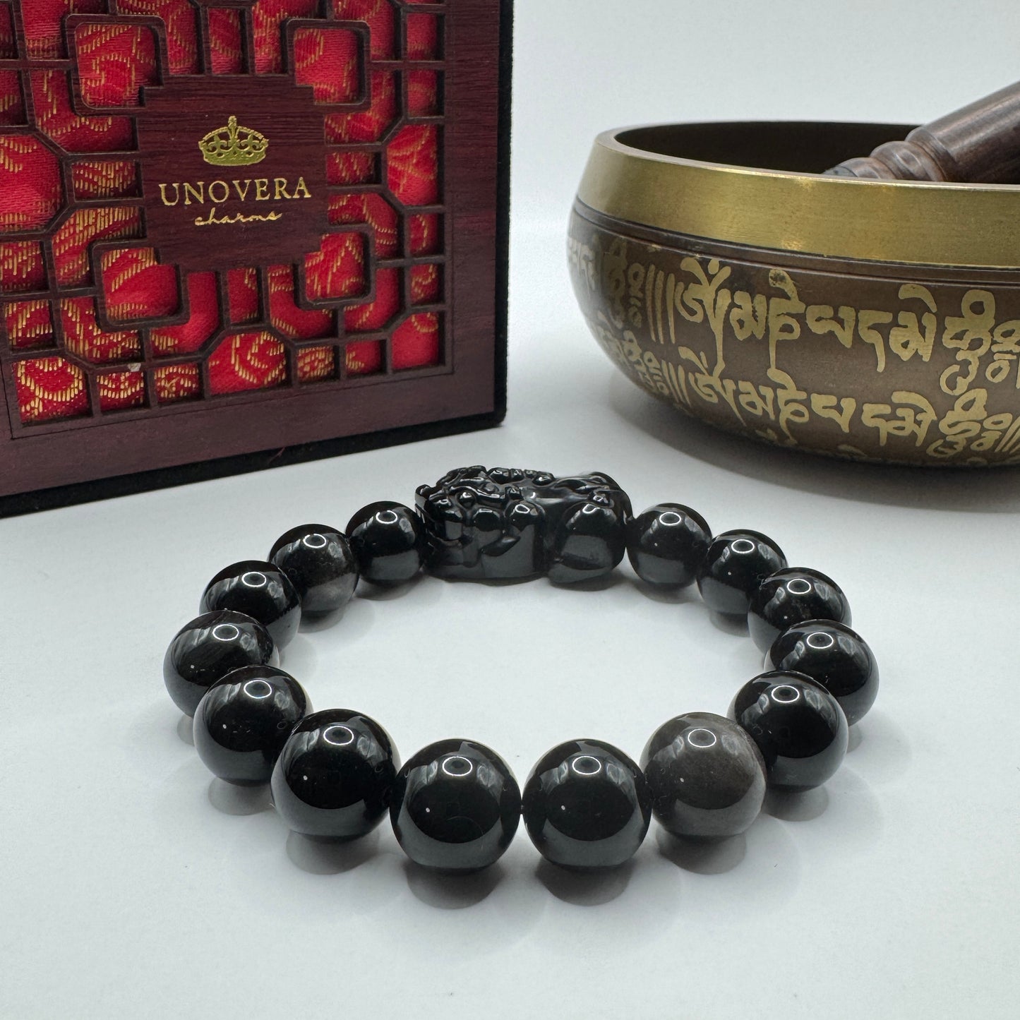 Black Obsidian with Obsdian PiYao for Business Luck-Attract Wealth-Protection