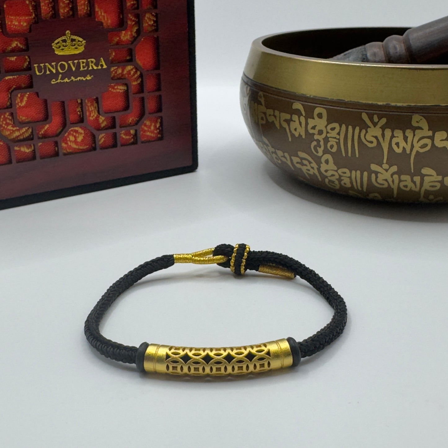 Black String with Gold Baifu Collection for Luck, Prosperity and Strong Protection