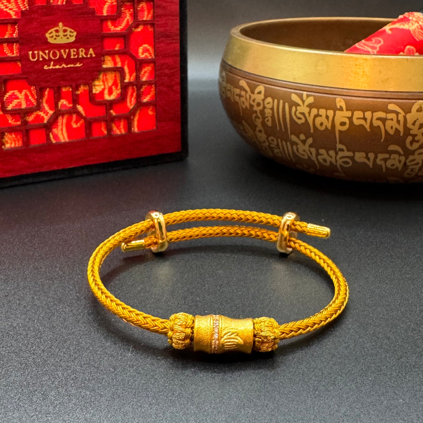 Gold String with Gold Bamboo/Lotus Collection for Luck, Prosperity & Protection
