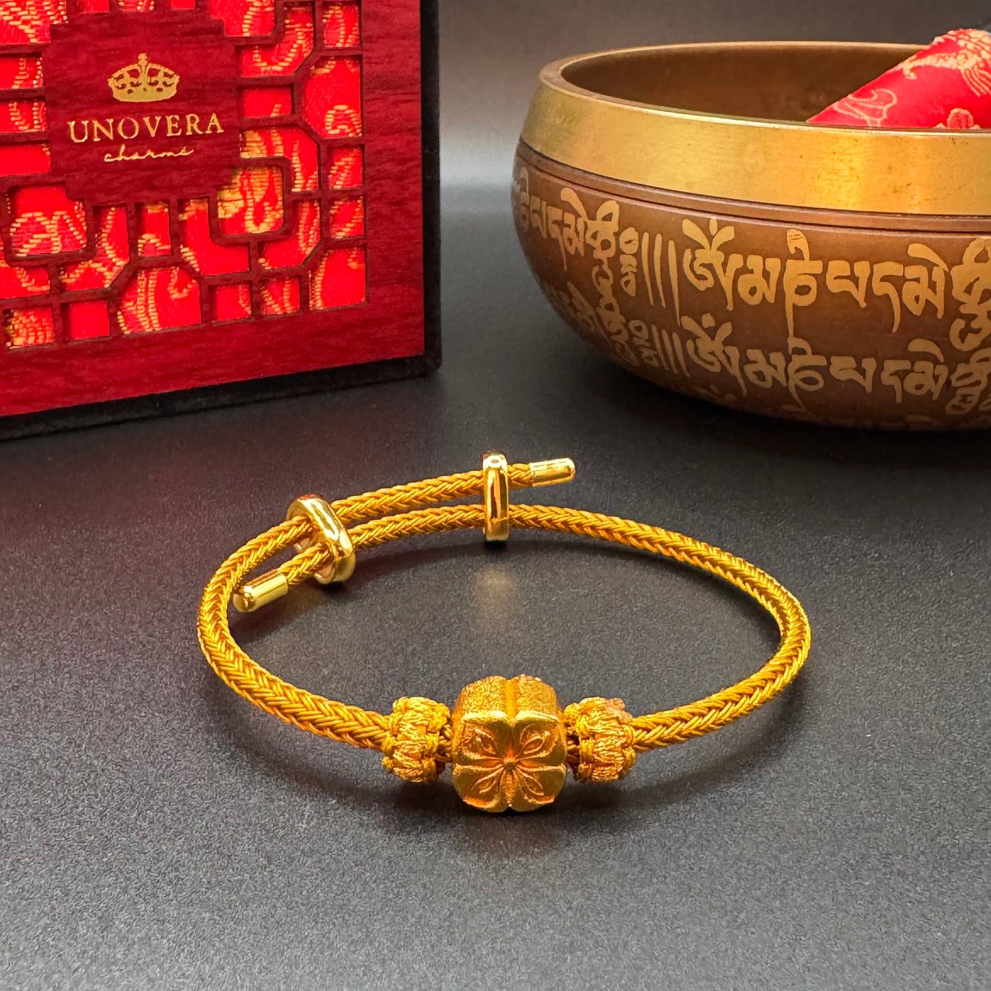 Gold String with Gold Bamboo/Lotus Collection for Luck, Prosperity & Protection