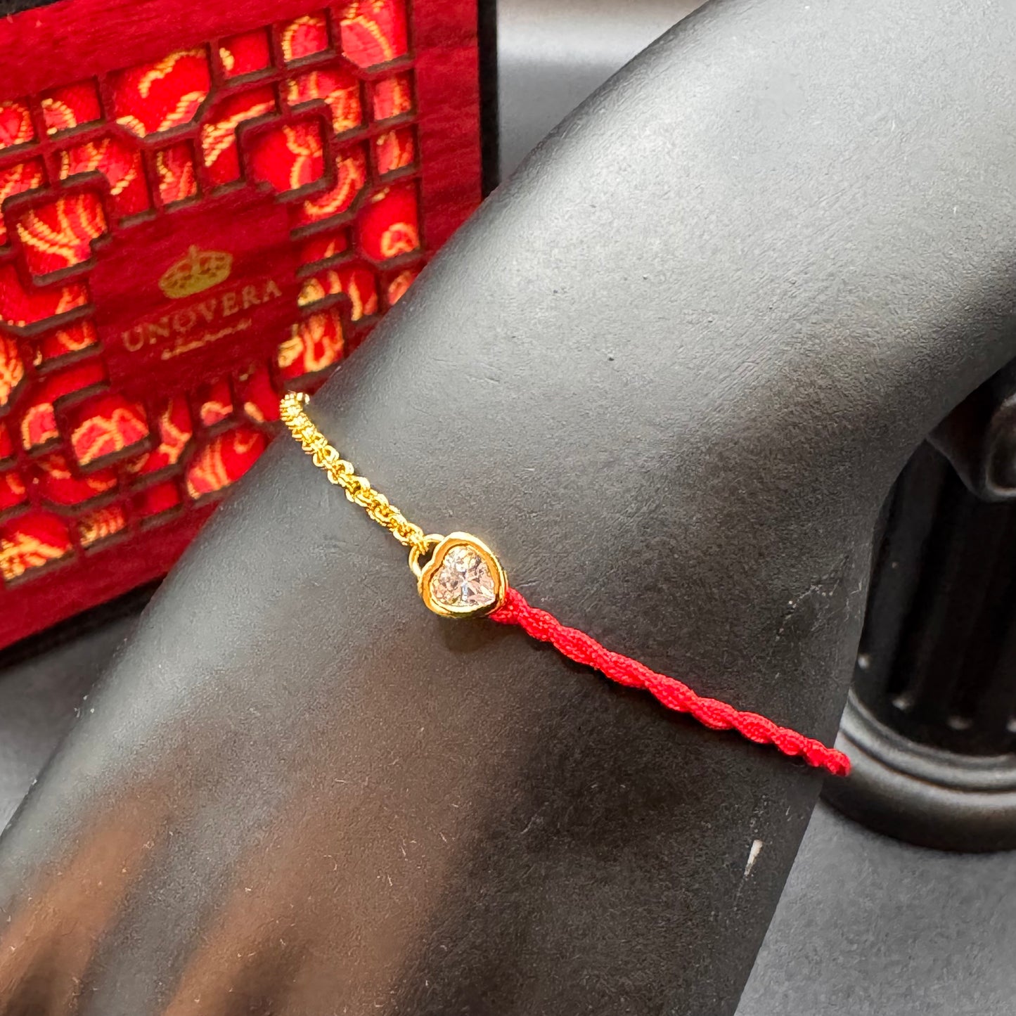 Red String w/ Swarovski Heart &  for Abundance - Prosperity - Protection against Negative