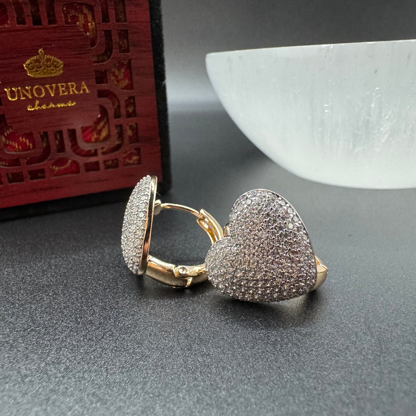 Luna Heart Swarovski Crystal Earrings
