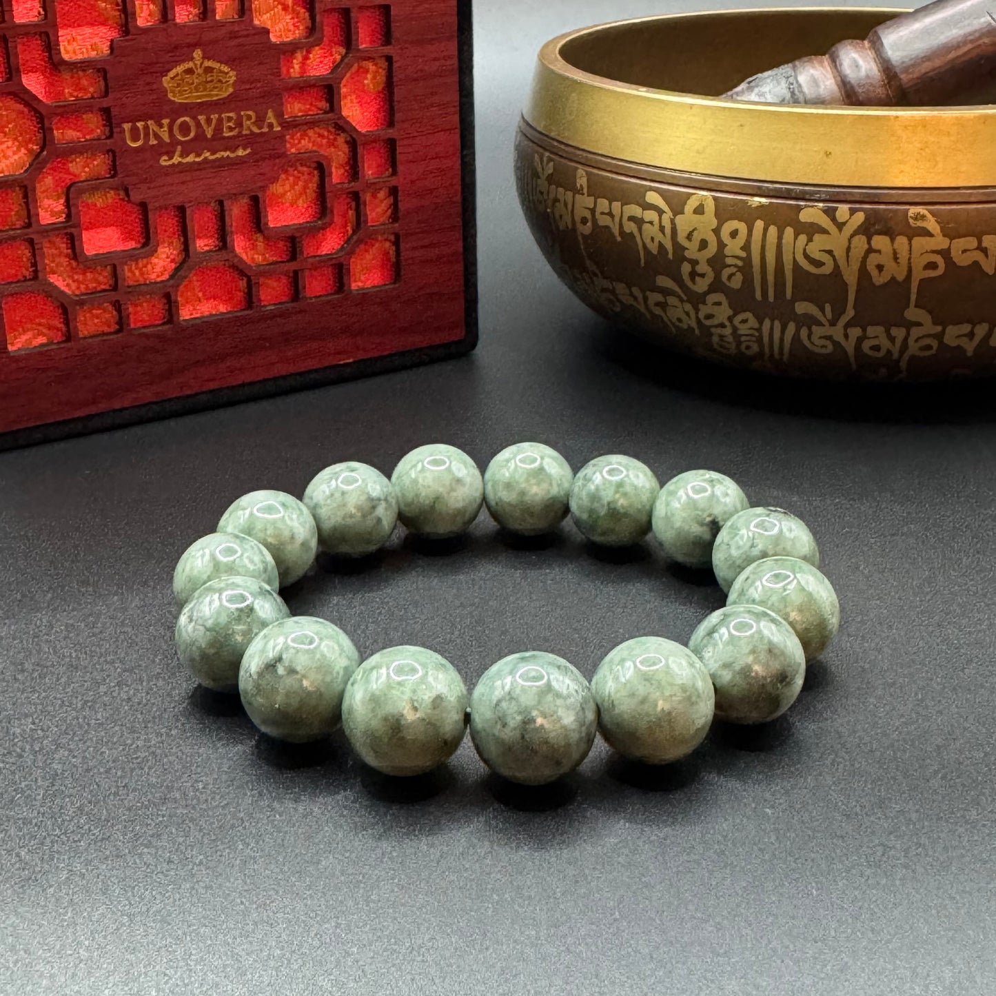 Premium Burmese Jade (13mm) for Good Fortune, Wealth Health