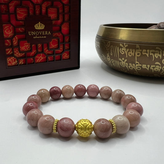 Rhodonite (Plain or with 24k Money Ball) for Inner Peace - Letting Go - Protection