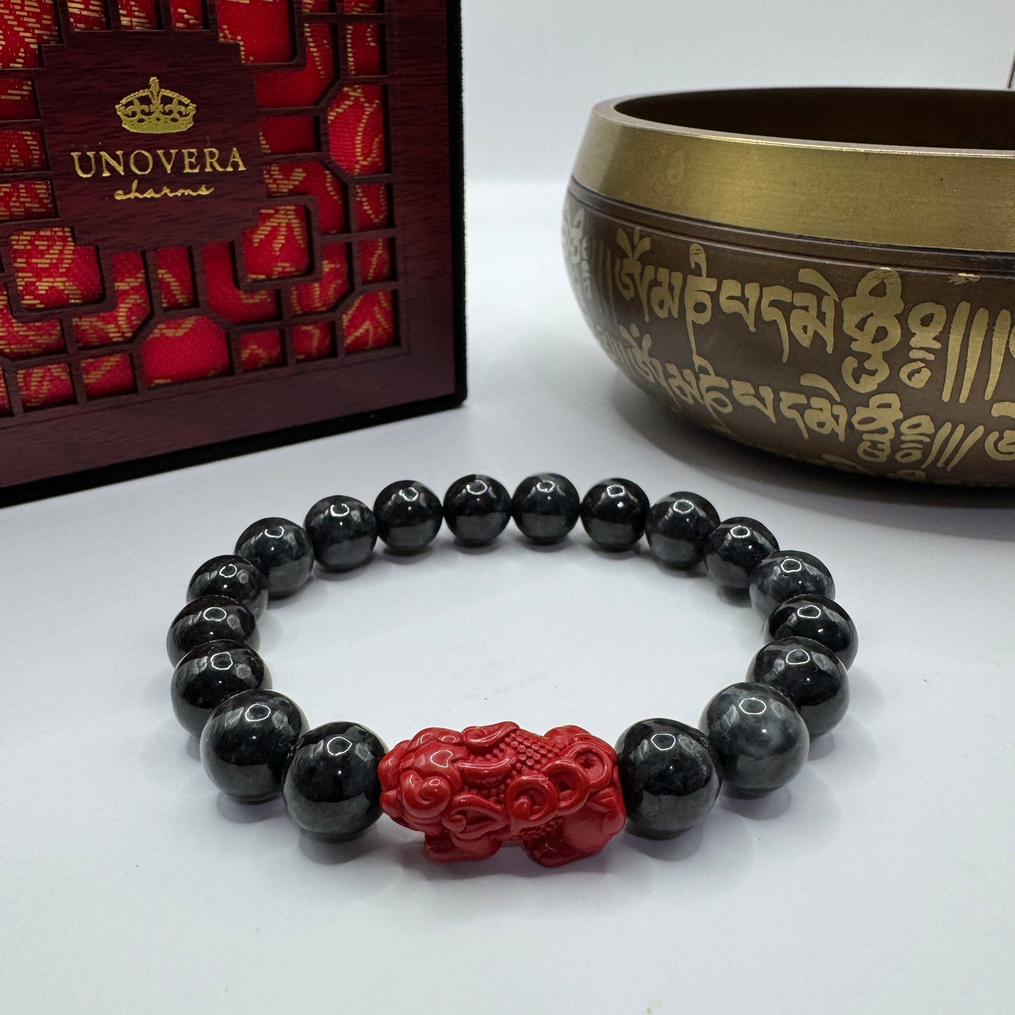 Black Jade (Premium) w/ Cinnabar Piyao for Wealth, Health & Strong Protection