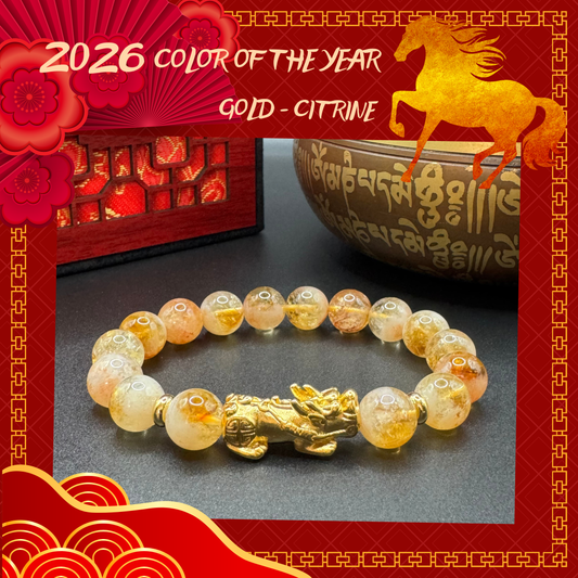2026 Color of the Year Gold-Citrine-PiYao for Abundance-Success-Good Fortune